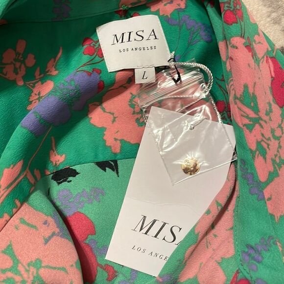 Misa Los Angeles Esmee Maxi Shirt Dress in Peony - Picture 7 of 12